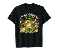 Happy Cottage Frog Book Lover Garden Cottagecore T-Shirt Graphique avec Valeur