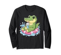 Happy Crocodile Flotteur de Piscine - Amusant pour l'été Manche Longue