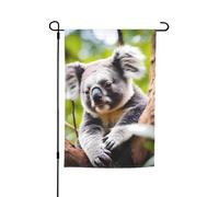 Happy Cute Koala Drapeaux de décoration de jardin Design durable et élégant pour toutes les saisons Convient pour terrasses, balcons et pelouses