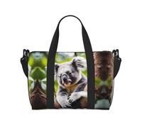 Happy Cute Koala Sac de voyage à bandoulière pour femme Sac à main décontracté avec fermeture éclair Convient pour le travail, les voyages, le fitness, les voyages