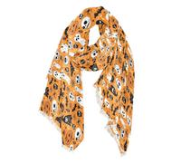 Happy Cute Spooky Season Écharpe surdimensionnée orange tendance chaude pour femme hiver chaud 94 x 188 cm pour femme hiver/automne