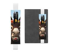 Happy Donkey Porte-stylo en cuir avec bande élastique, pochette portable pour journaux, agendas et planificateurs