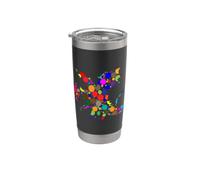 Happy Dot Day Dragon coloré à pois arc-en-ciel Gobelet isotherme en acier inoxydable double paroi