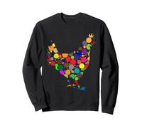 Happy Dot Day Poulet coloré à Pois Arc-en-Ciel Sweatshirt