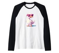 Happy Duck avec cœur et jolie tenue de lunettes de soleil Manche Raglan