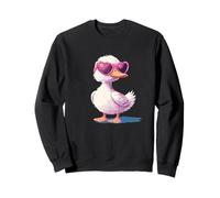 Happy Duck avec cœur et jolie tenue de lunettes de soleil Sweatshirt