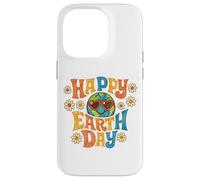 Happy Earth Day Retro 70s Groovy Globe Heart Lunettes de Soleil Coque pour iPhone 14 Pro