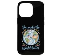 Happy Earth, Vous Rendez Le Monde Meilleur, Une planète Positive Coque pour iPhone 13 Pro