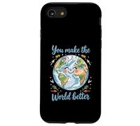 Happy Earth, Vous Rendez Le Monde Meilleur, Une planète Positive Coque pour iPhone SE (2020) / 7/8