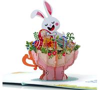 Happy Easter 2 - Carte De Pâques Pop-Up, Carte De V?ux Pop-Up 3d (Lapin Sur Tasse) Sd103fr1515
