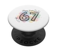 Happy Easter 67 Oreilles de Lapin Florales Carotte Célébration PopSockets PopGrip Adhésif