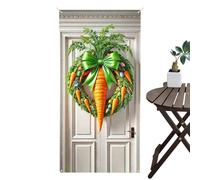 Happy Easter Banner - Door Sign Decoration, Holiday Wall Hanging | 35x70 Inch Waterproof Polyester Fabric Material Festive Spring Backdrop Indoor Outdoor Porch Classroom Party Farmhouse Decor