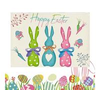 Happy Easter - Bunny Egg Carrot Easter Placematss | Bunny Eggs Easters Placematss | Kitchen Spring and Winter Easters Decorations for Parties Kitchen Dining Decoration | Eggs Place