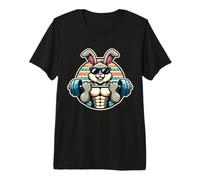 Happy Easter Bunny Lapin Levage Poids Musculaire T-Shirt Haut de Gamme