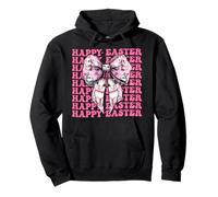 Happy Easter Bunny Rabbit Girl Coquette Bow Ruban Rose Sweat à Capuche