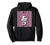 Happy Easter Bunny Rabbit Girl Coquette Bow Ruban Rose Sweat à Capuche