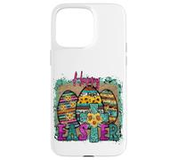 Happy Easter Egg Decor with Sunflower Cross for Christian Coque pour iPhone 15 Pro Max