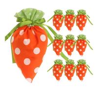 Happy Easter Egg Hunt Bags, 10-Piece Easter Carrot Bags, Kids Drawstring Party Favor Basket Stuffers, Fun & Adorable Design, High-Quality, .9x4.7 Inches Perfect Size For Candy & Treats