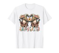 Happy Easter Graphic for Women Men Kids Floral Spring Gnomes T-Shirt
