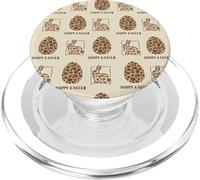 Happy Easter Lapin Léopard Chasse aux œufs Famille PopSockets PopGrip pour MagSafe