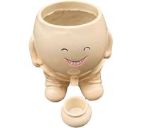 Happy Face | Conteneurs de mignons en résine | fantaisiste avec des visages et une finition durable | Idéal pour la décoration de jardin, les présentoirs de cactus de balcon