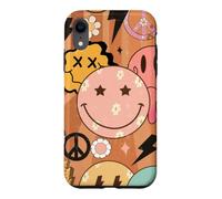 Happy Face Daisy Peace Collage Graphique Coque pour iPhone XR
