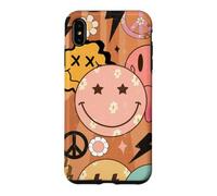 Happy Face Daisy Peace Collage Graphique Coque pour iPhone XS Max