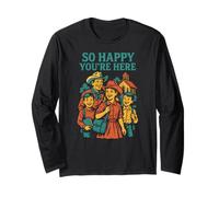 Happy Face So Happy Youre Here Cute Women Back to School Manche Longue