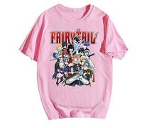 Happy Fairy Tail T-Shirt Natsu Gray Lucy Erza Cosplay Short Sleeve Tops Anime Character Print T Shirt for Adults and Children