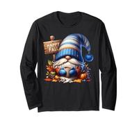Happy Fall Coffee GNOME with Hot Cocoa Mug and Autumn Vibes Manche Longue