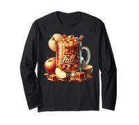Happy Fall Hot Tea Graphic for Women Toffee Hot Chocolate Manche Longue