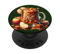 Happy Fall Hot Tea Graphic for Women Toffee Hot Chocolate PopSockets PopGrip Adhésif