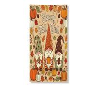 Happy Fall Y'all Bannière décorative pour porte d'entrée, gnomes mignons, citrouilles, feuilles, décoration de porte d'entrée, intérieur ou extérieur, festival d'automne, fournitures de vacances 91,4