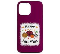 Happy Fall Y'all Citrouille blanchie Thanksgiving Halloween Coque pour iPhone 13 Pro Max