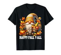 Happy Fall Yall Cozy Autumn Stuff with Fall Pumpkin GNOME T-Shirt