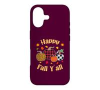 Happy Fall Y'all Léopard Citrouille Saison Automne Femmes Filles Coque pour iPhone 17