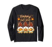Happy Fall Y'all Nains Mignons Citrouille Arbre d'automne Feuilles d'automne Manche Longue