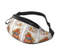 Happy Fall Y'all Sac banane à taille réglable Motif citrouille d'automne Sac à bandoulière imprimé tendance Thanksgiving Day Unisexe Sac à bandoulière pour touristes - Sac léger et résistant au vol