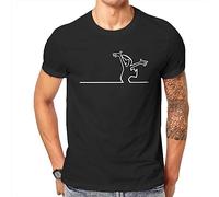 Happy Fashion Tshirts La Linea The Line Osvaldo Cavandoli TV Men Style Pure Cotton Streetwear T Shirt Round Neck Big Size Black(Medium)