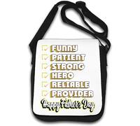 Happy Father's Day Funny Patient Strong Hero Sac à bandoulière fiable Blanc