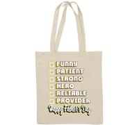 Happy Father's Day Funny Patient Strong Hero Sac fourre-tout en coton naturel Blanc