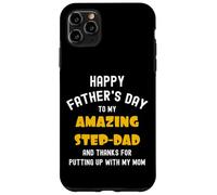 Happy Father's Day, Thanks for Putting up... Funny Step Dad Coque pour iPhone 11 Pro Max