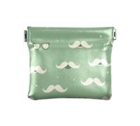 Happy Father's Petit porte-monnaie en cuir avec barbe amusante pour femme Vert, Happy Father's Cartoon Funny Beard Green, 1 size, Impression artistique