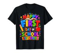 Happy First Day First Grade Back to School Teacher Apple T-Shirt