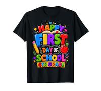 Happy First Day Fourth Grade Back to School Teacher Apple T-Shirt