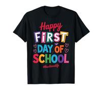 Happy First Day School Bus Driver Colorful School Bus Crew T-Shirt