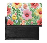 Happy Flower Étui de protection pour passeport avec blocage RFID - Porte-carte d'identité - Portefeuille de voyage sécurisé pour tickets de passeport, cartes de crédit, style, taille unique, Style :,