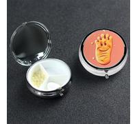 Happy Foot Pilulier rond à 3 compartiments - Joli pilulier de voyage portable en métal - Pour homme et femme - Cadeau unique