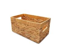 Happy Fox Grand panier en osier tissé, rangement de jouets, 30 x 18 x 14 cm, panier en jacinthe d'eau pour organiser les articles de chambre à coucher et de salle de bain (S)