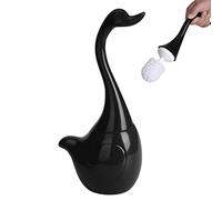 Happy Fox Swan Brosse WC en céramique pour salle de bain et décoration d'intérieur (Noir)
